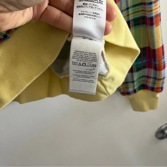 Polo Ralph Lauren Preppy Yellow Colorful Plaid Long Sleeve Crew Neck Sweater - Picture 6 of 7